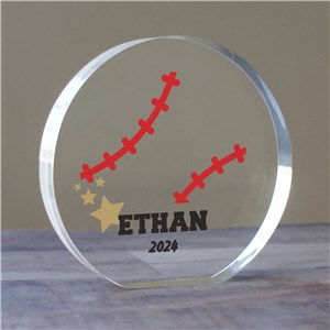 Personalized Sports Ball Name And Year Round Acrylic Keepsake 7153332R