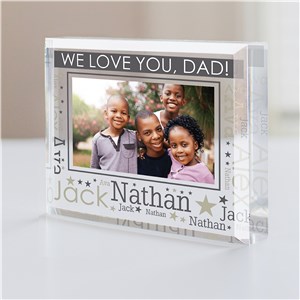 Personalized We Love You Dad Word-Art Acrylic Photo Keepsake