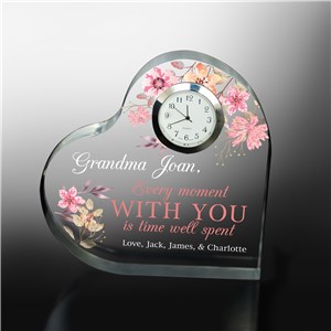 Persoalized Every Moment Spent With You Heart Clock Keepsake 7223752