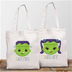 Personalized Frankenstein Trick or Treat Tote Bag