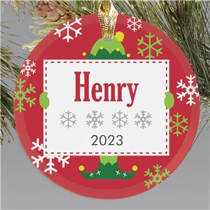 Elf Personalized Christmas Ornament