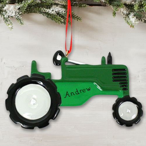 Personalized Tractor Ornament Green Tractor Ornament