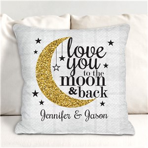 Personalized To The Moon and Back Throw Pillow | Romantic Home