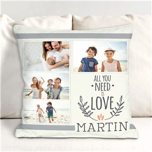 Personalized All You Need Is Love Throw Pillow | Photo Pillows