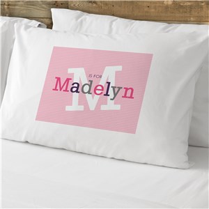 Personalized Initial and Name Cotton Pillowcase