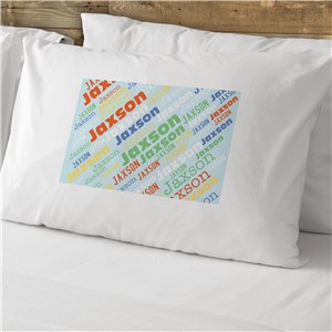 Personalized Kid's Word Art Cotton Pillowcase