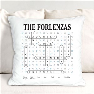 Personalized Word Search Throw Pillow |Gifts for Word Search Lovers