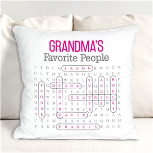 Personalized Word Search Throw Pillow | My Favorite Word Search Pillow