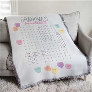 Personalized Sweethearts Word Search 50x60 Afghan Throw 830158595L