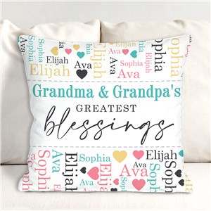 Greatest Blessings Word-Art Throw Pillow
