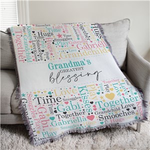 Personalized Greatest Blessings Word Art 50x60 Afghan Throw 830168215L