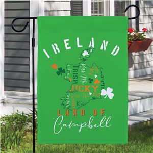 Custom St Patrick's Day Garden Flag Of Ireland Word Art