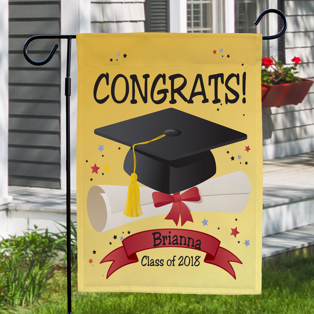 Graduation Congrats Personalized Garden Flag GiftsForYouNow