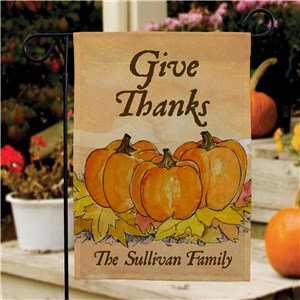 Give Thanks Personalized Garden Flag | Personalized Garden Flags