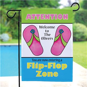 Personalized Flip Flop Zone Garden Flag | Personalized Garden Flags