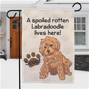 Personalized Labradoodle Spoiled Here Garden Flag 8306641LD2