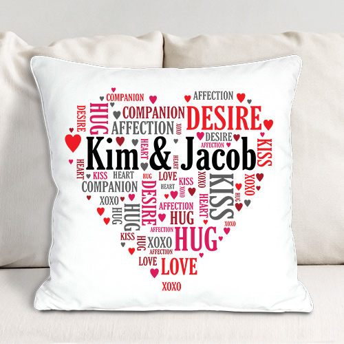 Couples WordArt Throw Pillow GiftsForYouNow