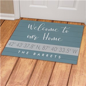 Personalized Welcome To Our Home Coordinates Doormat 831156907X