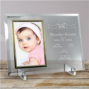In the Beginning New Baby Beveled Glass Picture Frame | Personalized Baby Frames