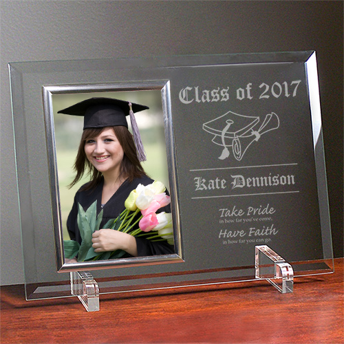 Engraved Graduation Glass Picture Frame GiftsForYouNow
