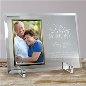Engraved Memorial Beveled Glass Picture Frame | Personalized Picture Frames