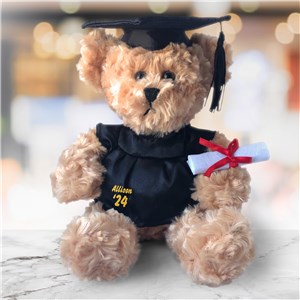 Personalized Graduation Cap and Gown Beige Plush Bear 90170320