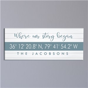 Personalized Where Our Story Began Coordinates Canvas 91156889