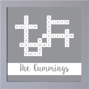 Personalized Family Crossword Signs | Customized Home Decor Sign