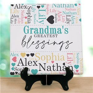 Personalized Greatest Blessings Word-Art Tabletop Canvas