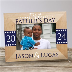 Personalized First Fathers Day Wood Picture Frame | Personalized Father's Day Picture Frames