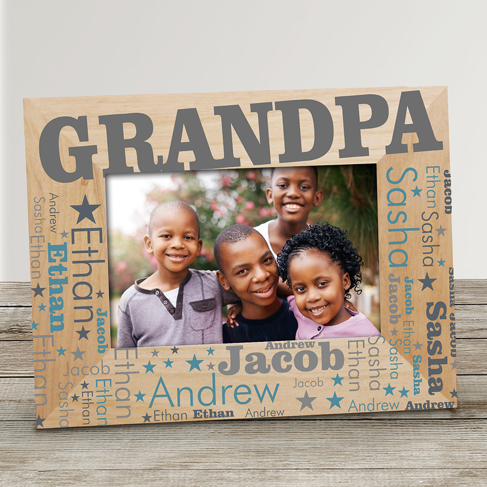 Personalized Dad Word-Art Wood Frame | Personalized Frames for Dad