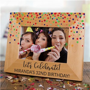 Personalized Let's Celebrate Wood Birthday Picture Frame