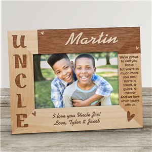 Personalized Uncle Picture Frame | Personalized Wood Picture Frames