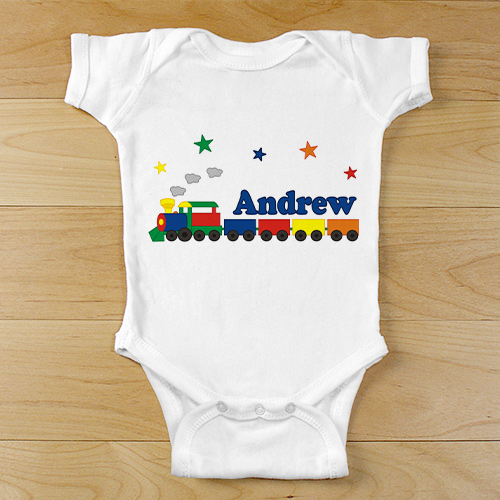 Personalized Train Infant Bodysuit Baby GiftsForYouNow