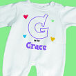 61219X - A is For... Hearts Fleece Romper