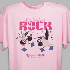 Photo Rock Boobies My Breast Cancer Awareness T-Shirt