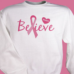 Believe – Breast Cancer Awareness Personalized Sweatshirt
