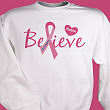 51999XMC - Believe - My Coupons Breast Cancer Awareness Personalized Sweatshirt