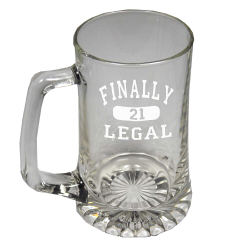 Finally Legal Personalized 21st Birthday Glass Mug 