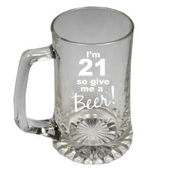 Give Me A Beer Personalized 21st Birthday Glass Mug  