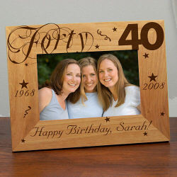 Happy Birthday Picture Frame - 40th