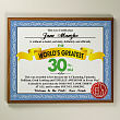 World's Greatest 30th Birthday Personalized Plaque 423785
