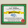World's Greatest 40th Birthday Personalized Plaque 423795