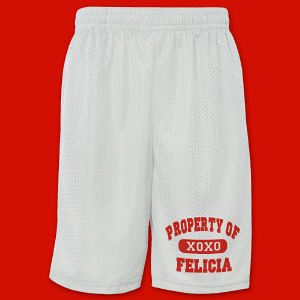 Property of My Valentine Men's Personalized Mesh Shorts