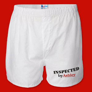 Valentine Men's White Personalized Boxer Shorts
