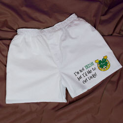 Get Lucky Men’s White Irish Personalized Boxer Shorts