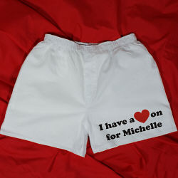 I Have A Heart On Men’s White Personalized Boxer Shorts