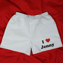 I Love You Men's White Personalized Boxer Shorts