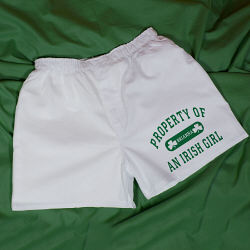 Property of an Men’s White Irish Personalized Boxer Shorts