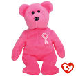 870006 - Aware ©Ty Inc. 8" Beanie Babies Plush Breast Cancer Awareness Teddy Bear  